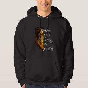 Med Gud alla Sak är det möjligt att bönebibel Vers Hoodie