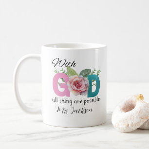 med gud alla sak är möjliga kristna kaffemugg