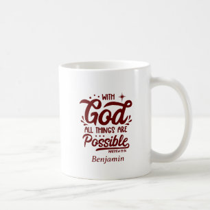 Med Gud alla Sak är möjligt vid 19:26 Kaffemugg
