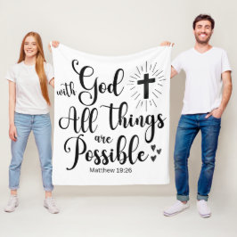 Med Gud är alla sak möjliga - Matthew 19:26 Fleecefilt