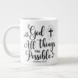 Med Gud är alla sak möjliga - Matthew 19:26 Jumbo Mugg