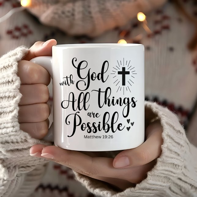 Med Gud är alla sak möjliga - Matthew 19:26 Kaffemugg (Skapare uppladdad)