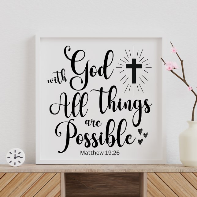 Med Gud är alla sak möjliga - Matthew 19:26 Poster (Skapare uppladdad)