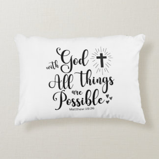 Med Gud är alla sak möjliga - Matthew 19:26 Prydnadskudde