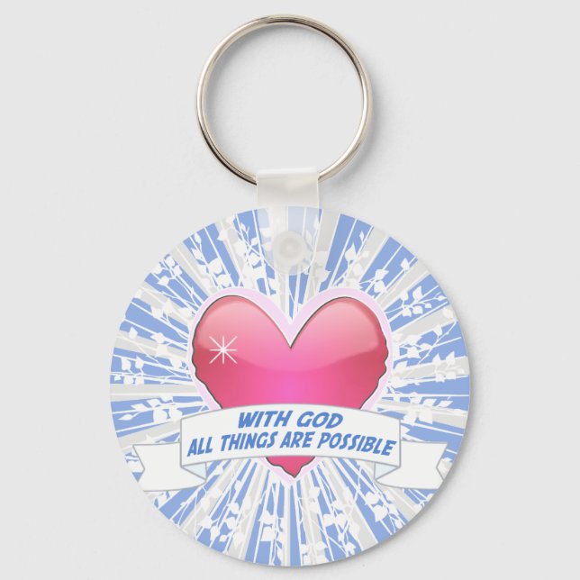 Med Gud är alla ting möjliga Nyckelring (Framsida)