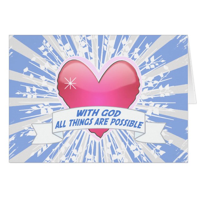 Med Gud är allt möjligt Hälsningskort (Framsidan Horizontal)