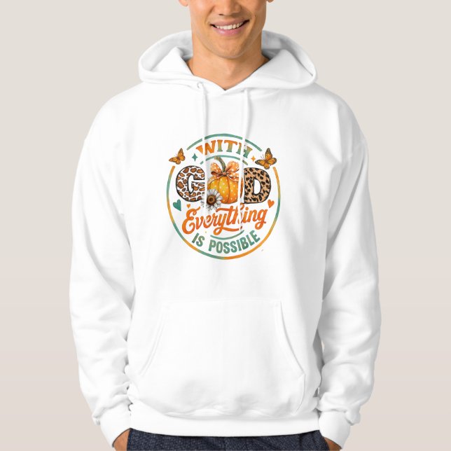Med Gud är allt möjligt Hoodie (Framsida)