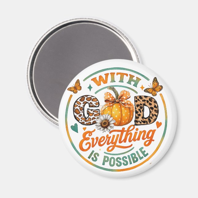 Med Gud är allt möjligt Magnet (Front/Back)