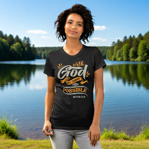 Med Gud är Allt Möjligt Matteus 19:26 T Shirt