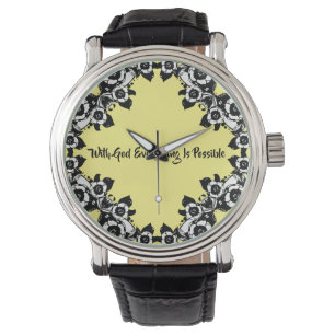 Med Gud är allt möjligt med dubbla citat Armbandsur