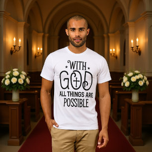 Med Gud är allt möjligt Svart Kors T-shirt