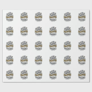 Med Gud är Allt Möjligt Vintage Kristet Presentpapper