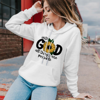 Med Gud är Sak möjligt | Kvinnor Hoodie T Shirt