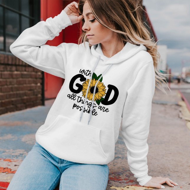 Med Gud är Sak möjligt | Kvinnor Hoodie T Shirt (Skapare uppladdad)