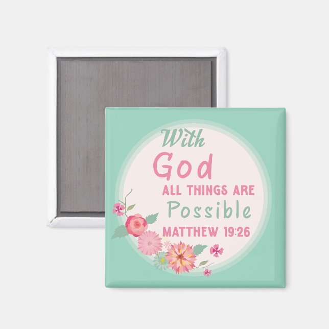 Med Gud är Sak möjligt (lätt slips) Magnet (Front/Back)