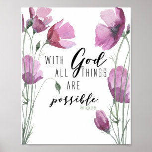 Med Gud är sak möjligt. Matthew 19:26 Poster