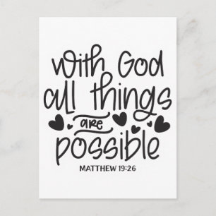 Med Gud är sak möjligt. Matthew 19:26 Vykort
