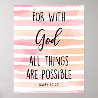 med Gud att alla sak är möjliga bibelcitat Poster