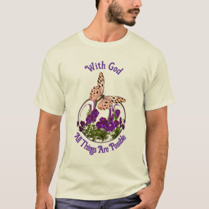 Med Gud Butterfly Flower Art Inspirational T Shirt