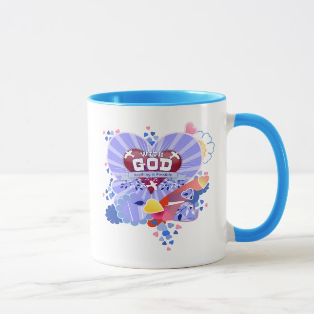 Med Gud Hjärtan Mugg (Höger)