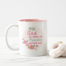 Med Gud kan all Sak vara möjlig - Matthew 19:26 Två-Tonad Mugg