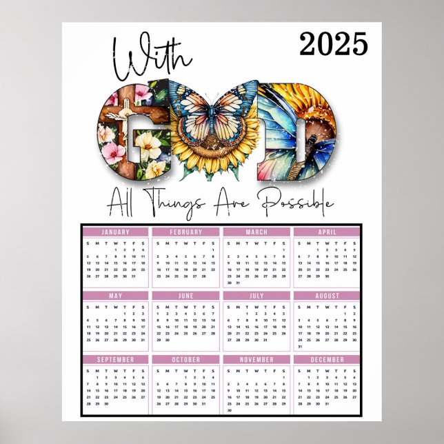 Med Gud kan alla sak bli 2025 års kalender Poster (Framsidan)