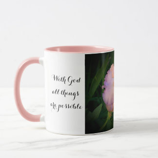 Med Gud kan alla sak vara mugg med Iris-foto