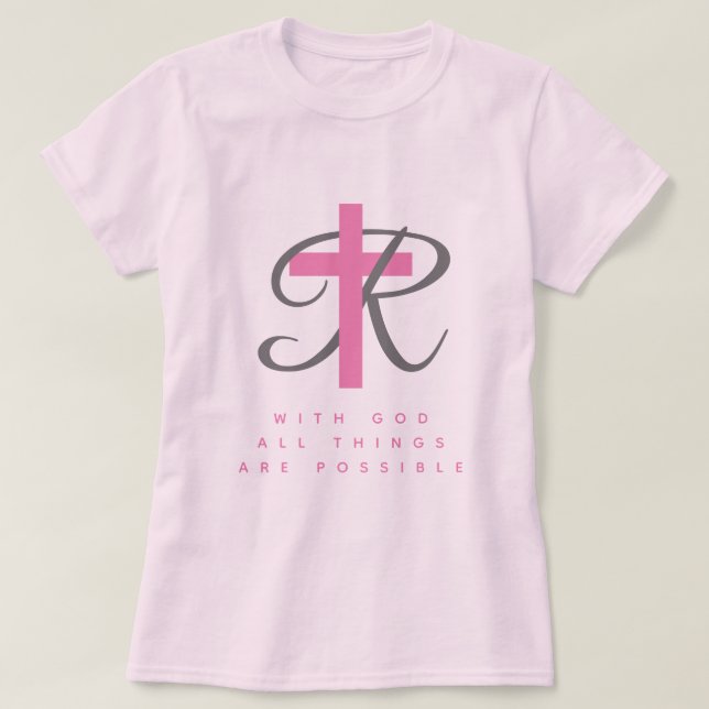 Med Gud kan Sak vara Religiösa till skjorta T Shirt (Design framsida)