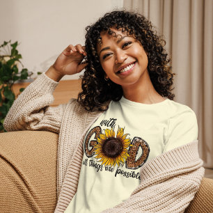 Med gud Leopard Solros Kvinnor i T-Shirt