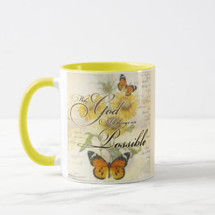 Med Gud Solrosor och fjäril  Mugg