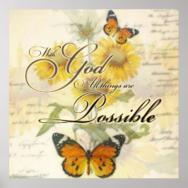 Med Gud solrosor och fjäril   Poster