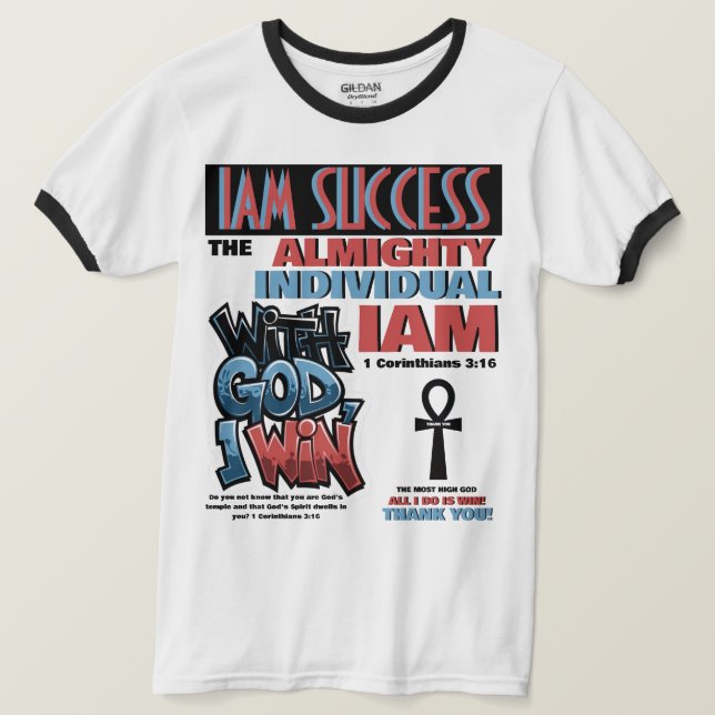 MED GUD VINNER JAG T SHIRT (Design framsida)