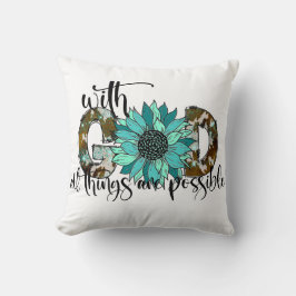 Med Guds Blommigt design Kudde