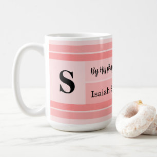 Med Hans Sår Bibelvers Sjuksköterska Anpassad Init Kaffemugg