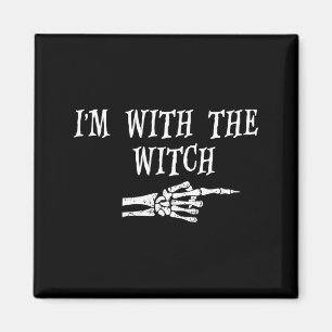 med häxan rolig Halloween och outfit Magnet