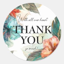 Med hela vårt hjärta Hibiscus Sergranat Paradise Runt Klistermärke