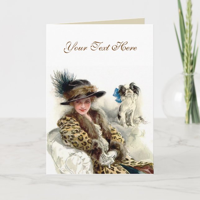 Med henne hund 2 kort (Framsida)