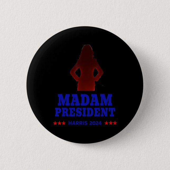 Med hennes fru talman Vote Kamala Harris 2024 R Knapp (Framsida)