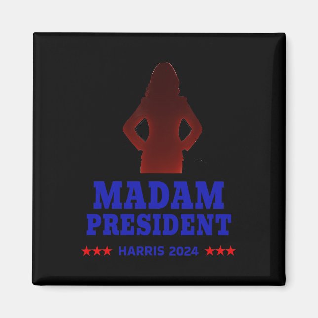 Med hennes fru talman Vote Kamala Harris 2024 R Magnet (Framsidan)