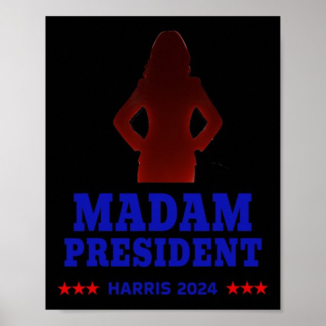 Med hennes fru talman Vote Kamala Harris 2024 R Poster (Framsidan)
