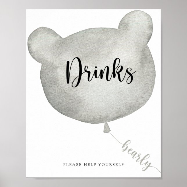 Med hjälp av Bear Balloon Drinks kan du Poster dig (Framsidan)