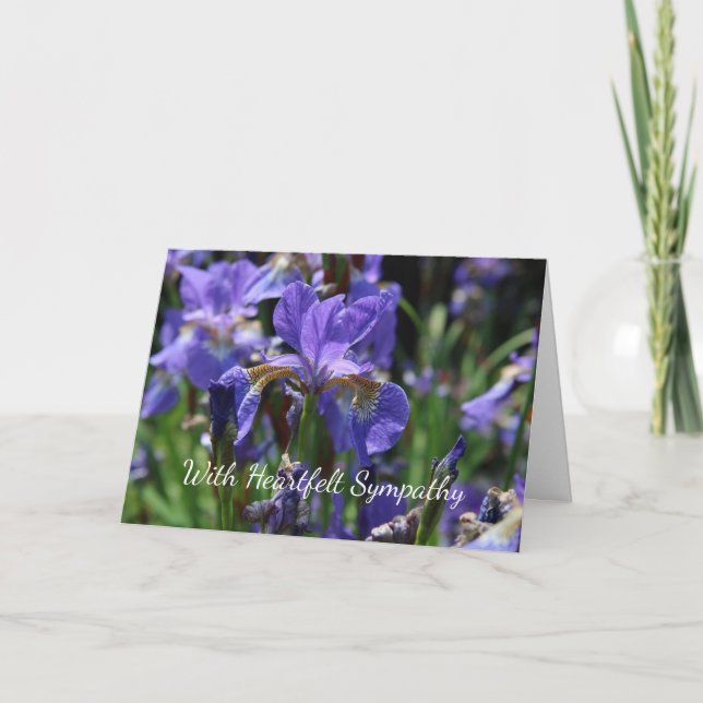 Med hjärtfilt Sympathy Irises Kort (Framsida)
