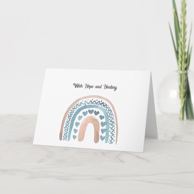 Med hopp och läkning tack kort (Framsida)