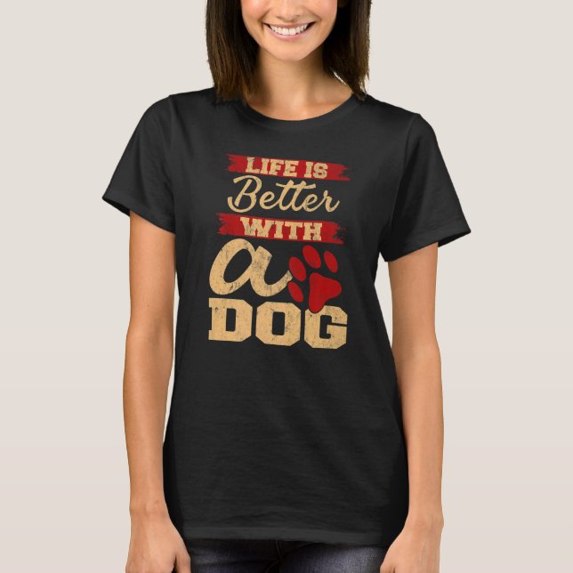 Med Hund Hund T Shirt (Framsida)