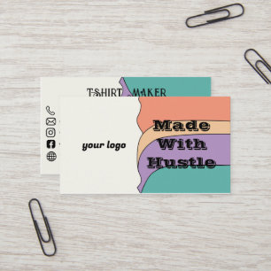 Med Hustle T-Shirt Maker-Affärskort Visitkort