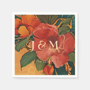 🌹 med initialer Ro Romantik: Art nouveau Splendor Pappersservett