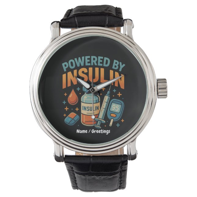 Med Insulin Diabetes Awareness Funny Quote Armbandsur (Framsida)