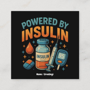 Med Insulin Diabetes Awareness Funny Quote Fyrkantigt Visitkort