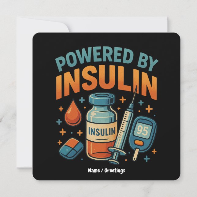 Med Insulin Diabetes Awareness Funny Quote Inbjudningar (Framsida)
