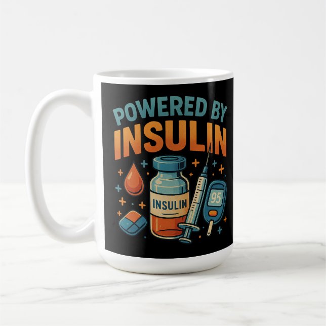 Med Insulin Diabetes Awareness Funny Quote Kaffemugg (Vänster)